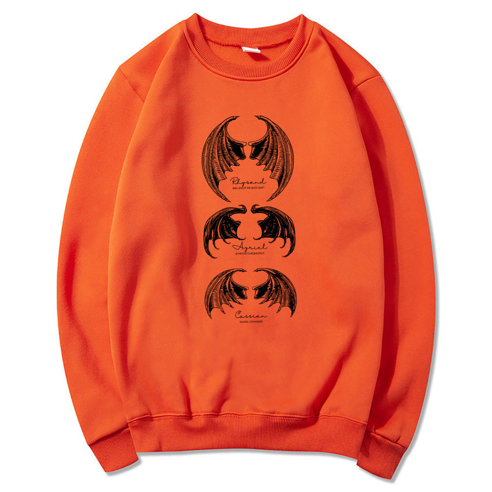 Mythical Creature Graphic Sweatshirt - Women Crewneck Pullover Night Shirt Thorns And Rose Court T-shirt