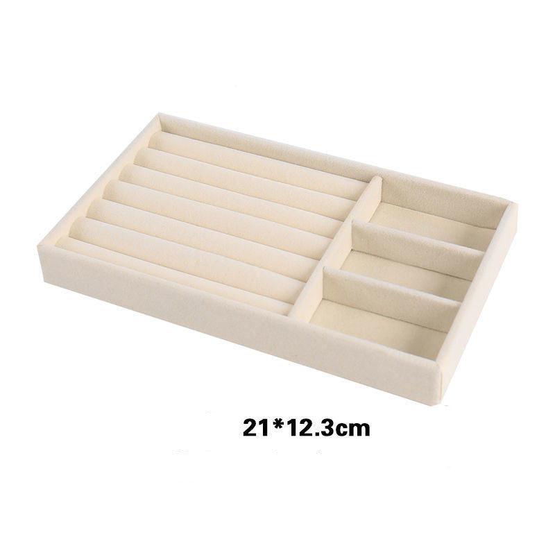Home Large Capacity Flannel Jewelry Box With Earrings Nails Hand Accessories