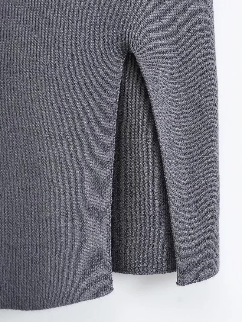 Short Skirt Fashion Side Slit Slim Knit For Women