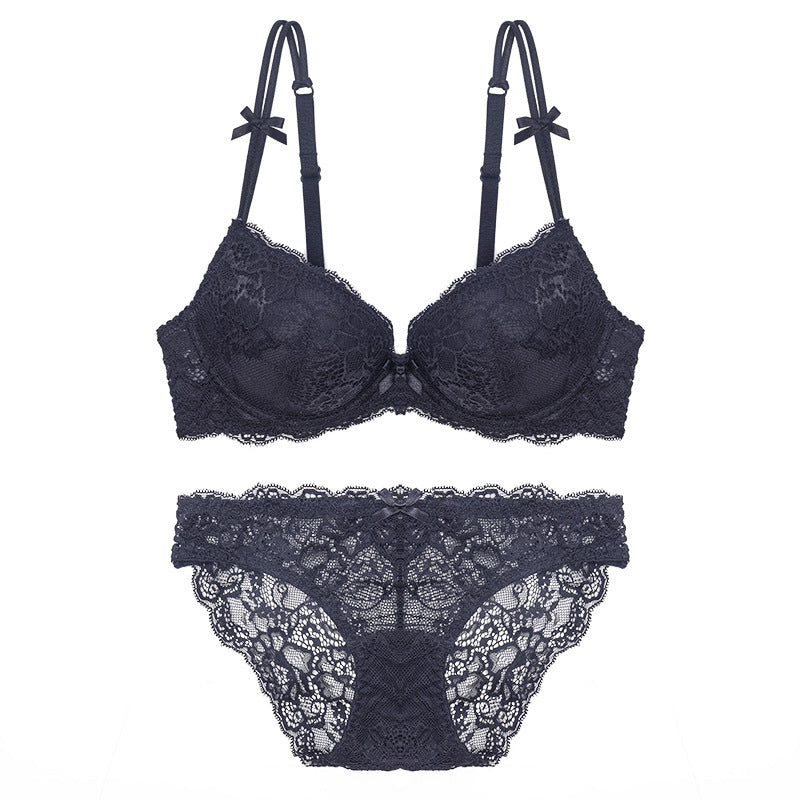 Sexy Sheer Floral Lace Bra & Panty Lingerie Set Lace Bra Set