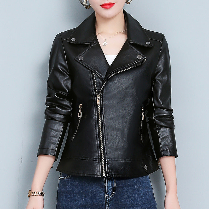 Leather Jacket Versatile Short Coat For Women