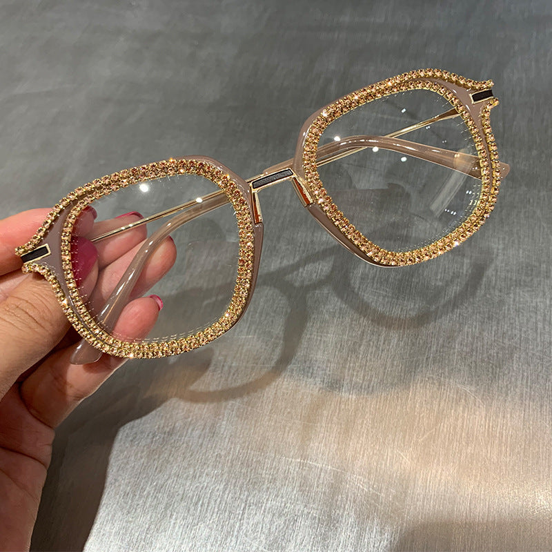 Luxury Diamond Cut Square Frame Glasses Diamond sunglasses