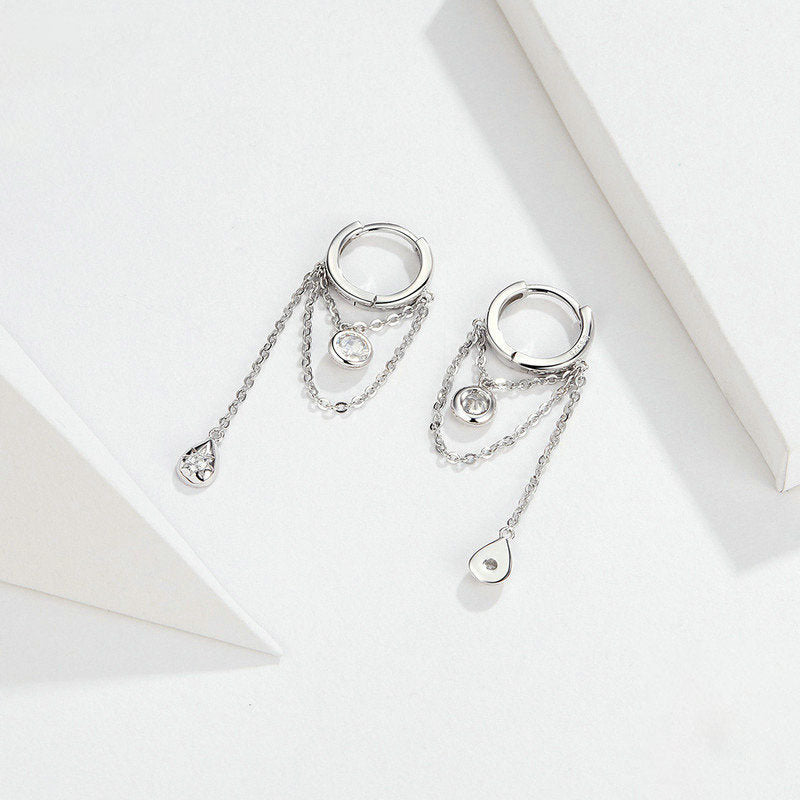 Sterling Silver Earrings White Gold Plated Hypoallergenic Silver Earring