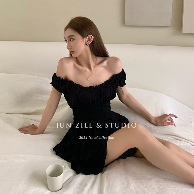 Summer Women's Black Collar Dress For Women's