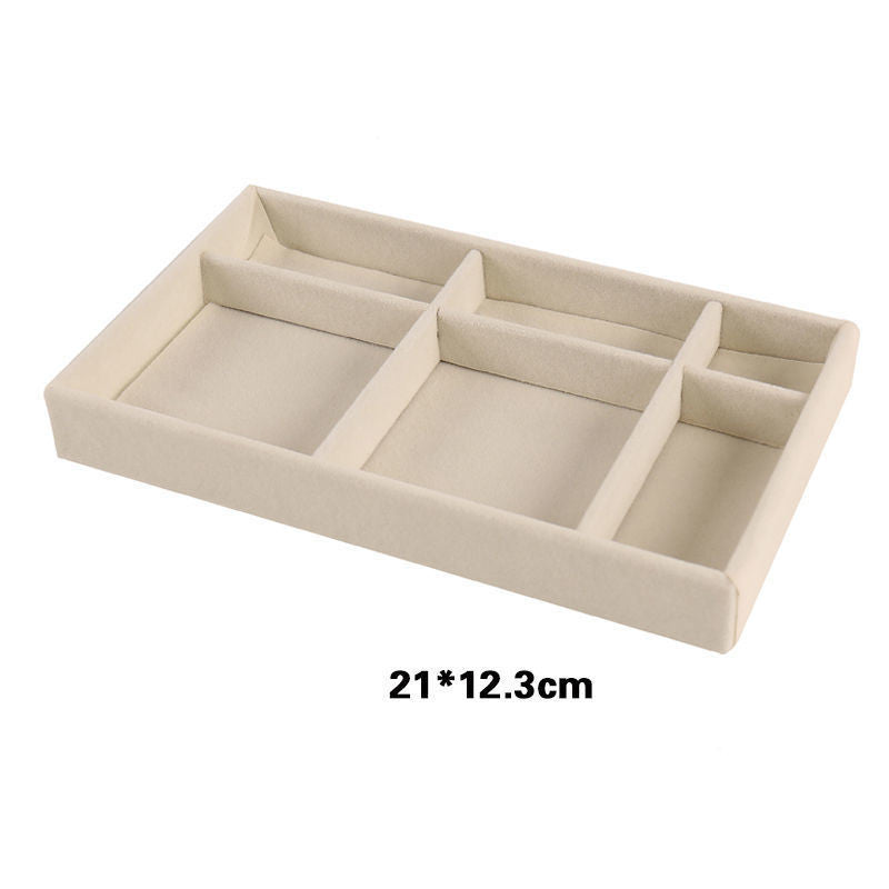 Home Large Capacity Flannel Jewelry Box With Earrings Nails Hand Accessories