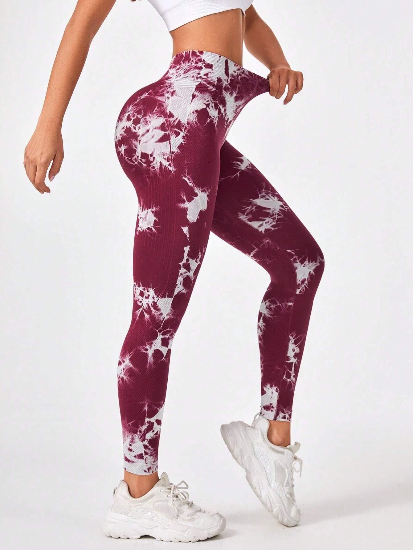Tie-Dye Scrunch Leggings – Confidence Meets Comfort Tie Dye Workout Seamless Leggings For Women High Waist Gym Leggings Yoga Pants, Seamless Leggings For Women High Waist Yoga Pants, Scrunch Butt Lifting Elastic Tights