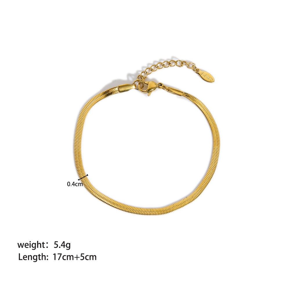 Elegant Gold Plated Bracelet Stack - Various Chain Designs Stainless Steel Ornament Bracelet Female