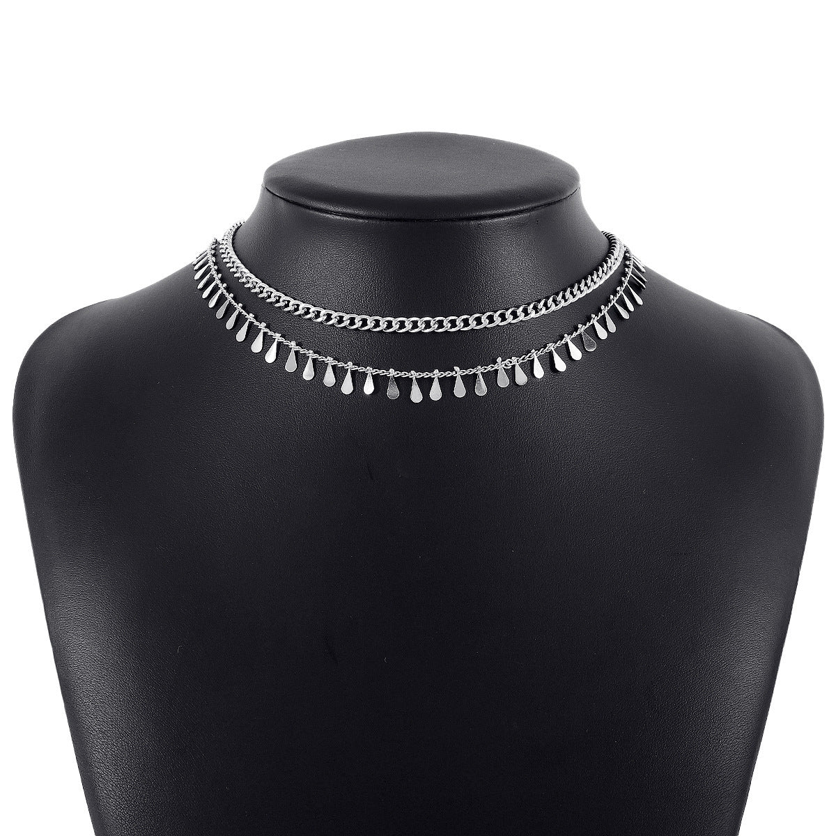 Drop Shape Sequin Commuter Net Red Wind Necklace For Women's