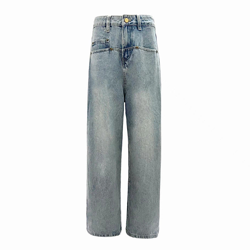 Casual Cool – Streetwise Wide-Leg Jeans Retro Washed Loose Wide Leg Jeans For Women
