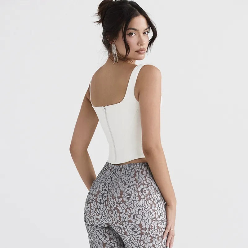 Stretch Tight Spaghetti-strap Camisole Top Women's