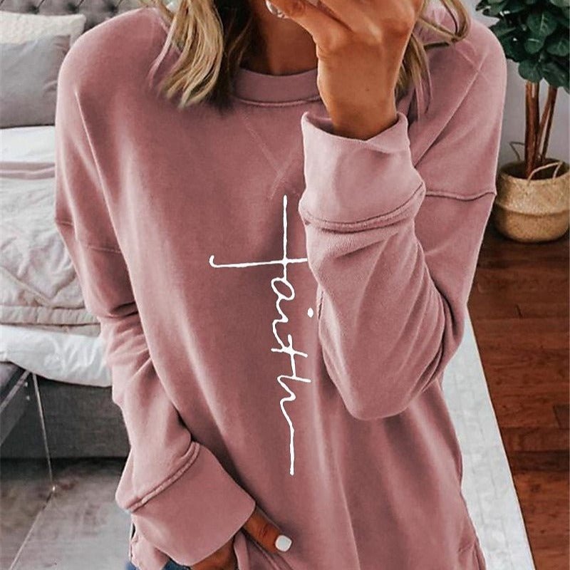 Printed Letter Daily Round Neck T-Shirt For Women