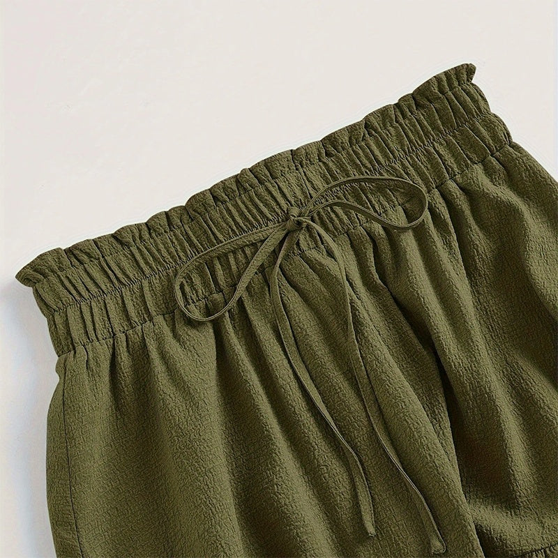 Solid Color High-Waist Knot Detail Flowy Pleated Midi Skirt - Elegant A-Line Skirt For Spring Summer