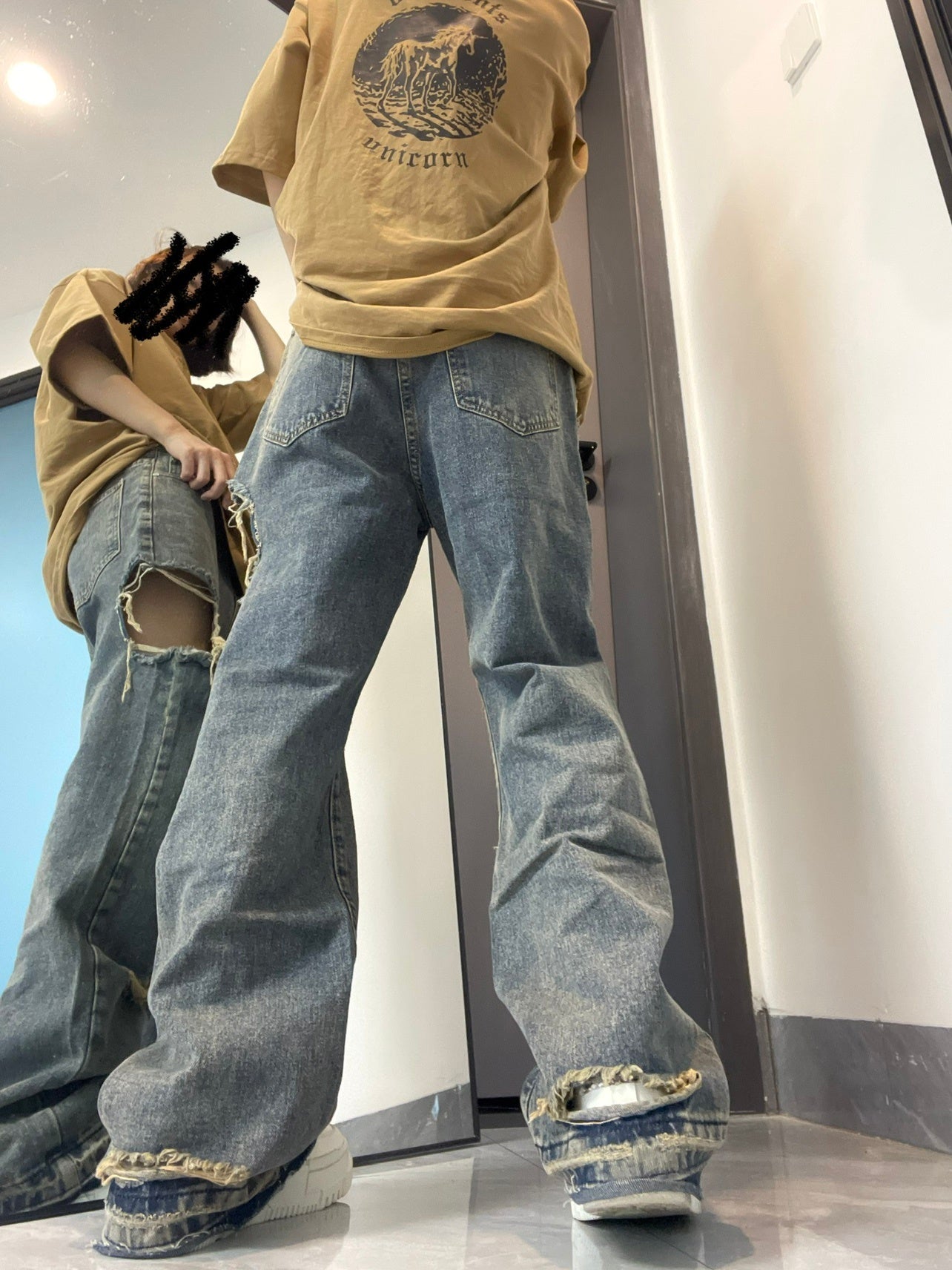 Raw Edge, Real Attitude – Distressed Denim Domination Hiphop Ripped Jeans For Women With Loose Wide Legs