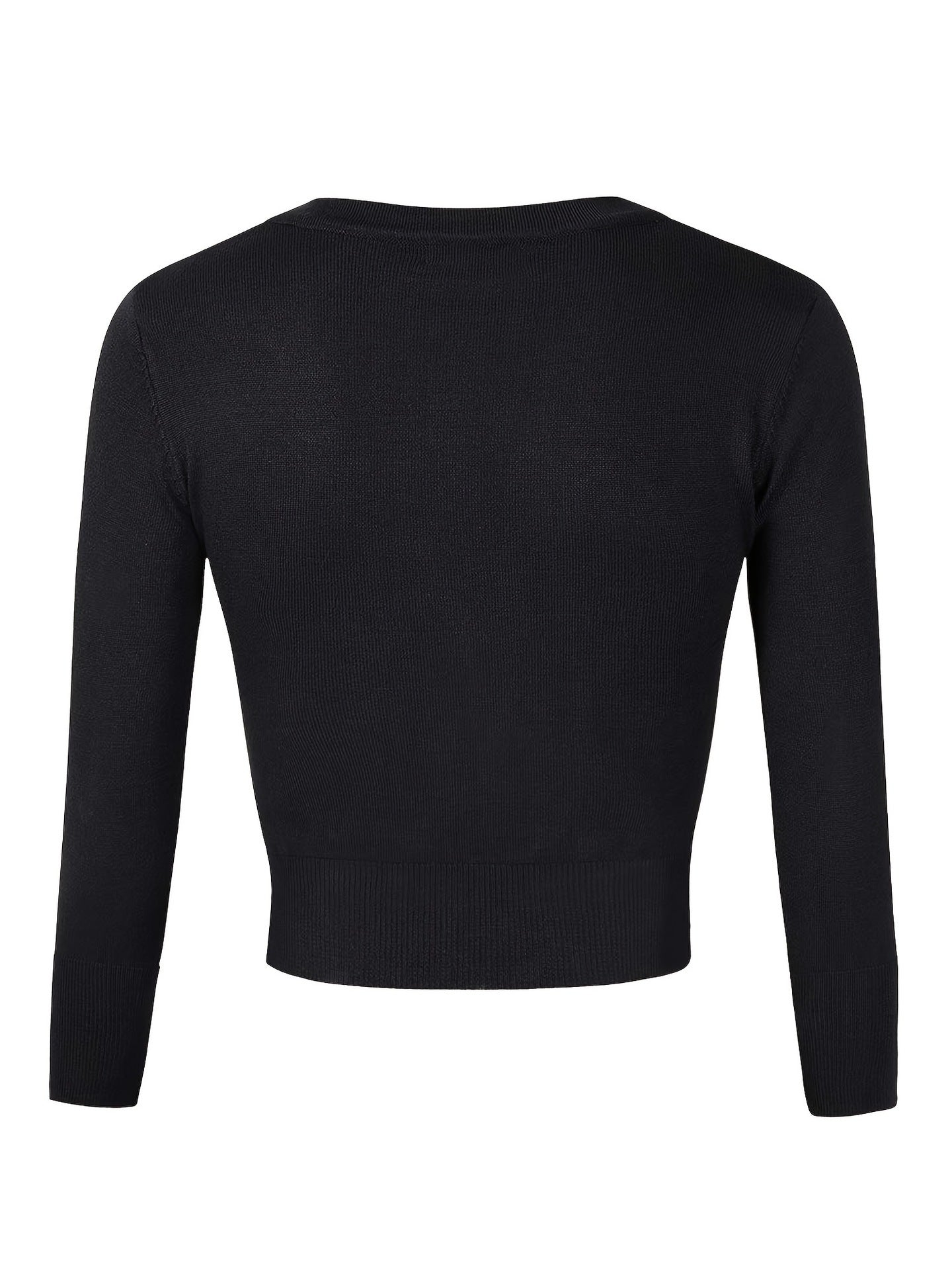 Solid Color Button Up Front Woolen Sweater For Casual Wear