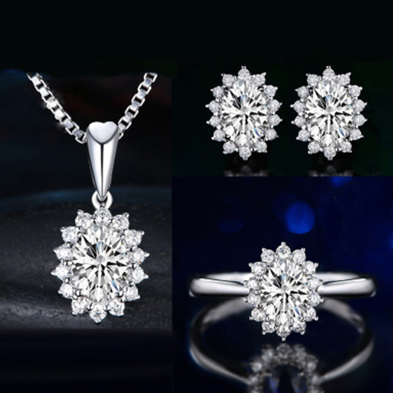 Elegant Radiance Jewelry Sets – Sparkle in Every Color Blue Red Yellow Green Purple White Gemstone Zircon Necklace Suit