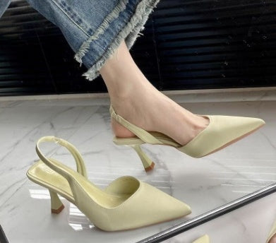 Closed Toe Back Strap Solid Color Shoes Sandals For Women's