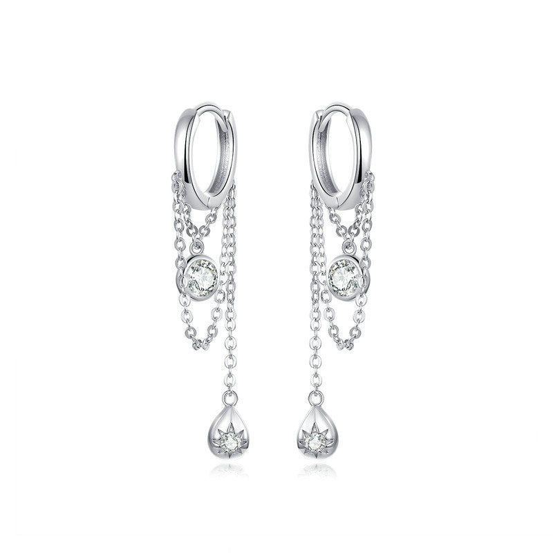 Sterling Silver Earrings White Gold Plated Hypoallergenic Silver Earring