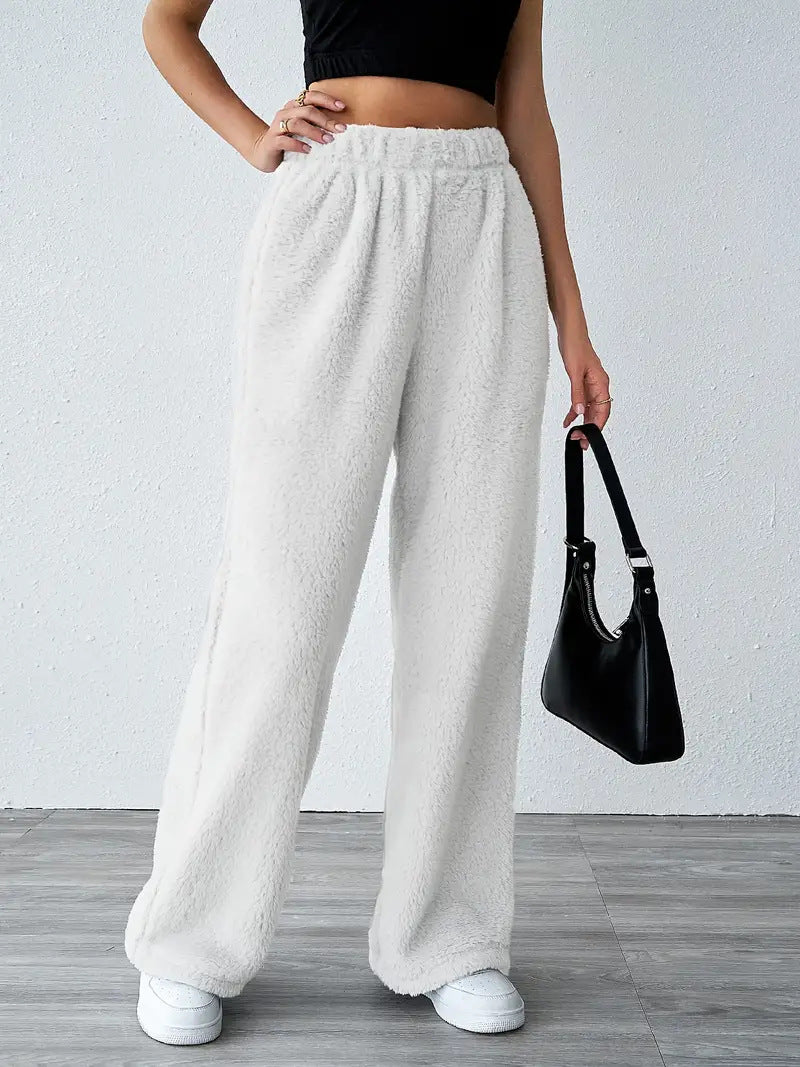Autumn And Winter Solid Color Fashion Plush Casual Pants