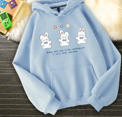 Playful Graphic Hoodie - Multi-Color Options Women's Loose Korean Style Niche Spring Top