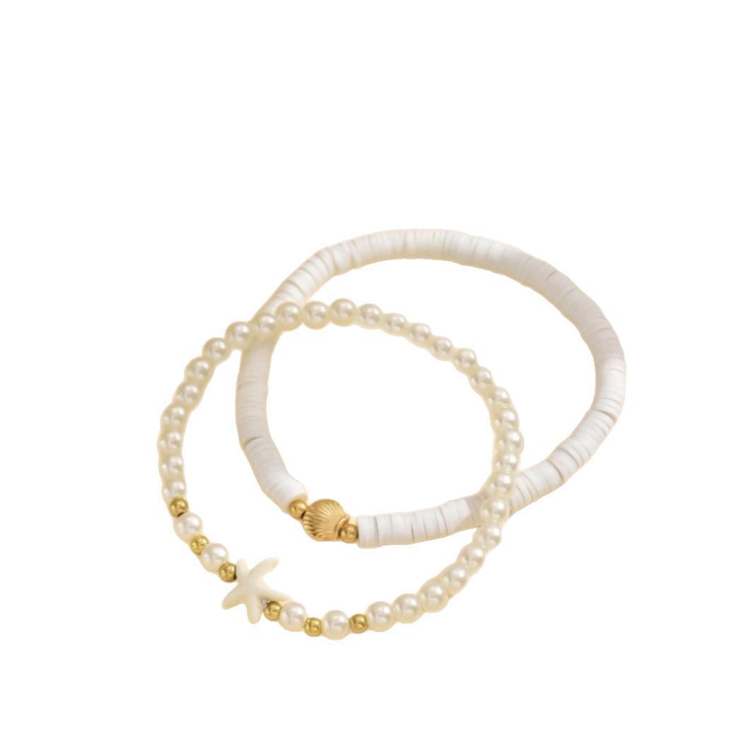 Five-pointed Star Pearl Twin Anklet For Women
