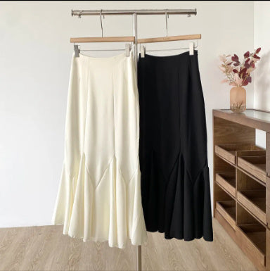 Black High Waist Slimming Fishtail Skirt For Women's