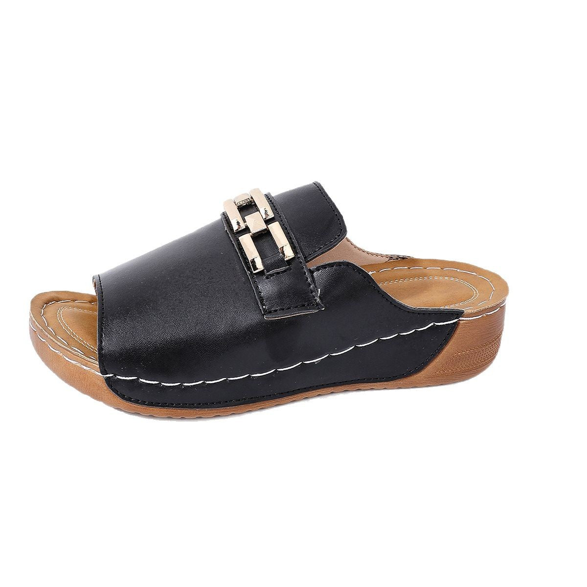 Versatile Everyday Vacation Flat Shoes with Buckle Design