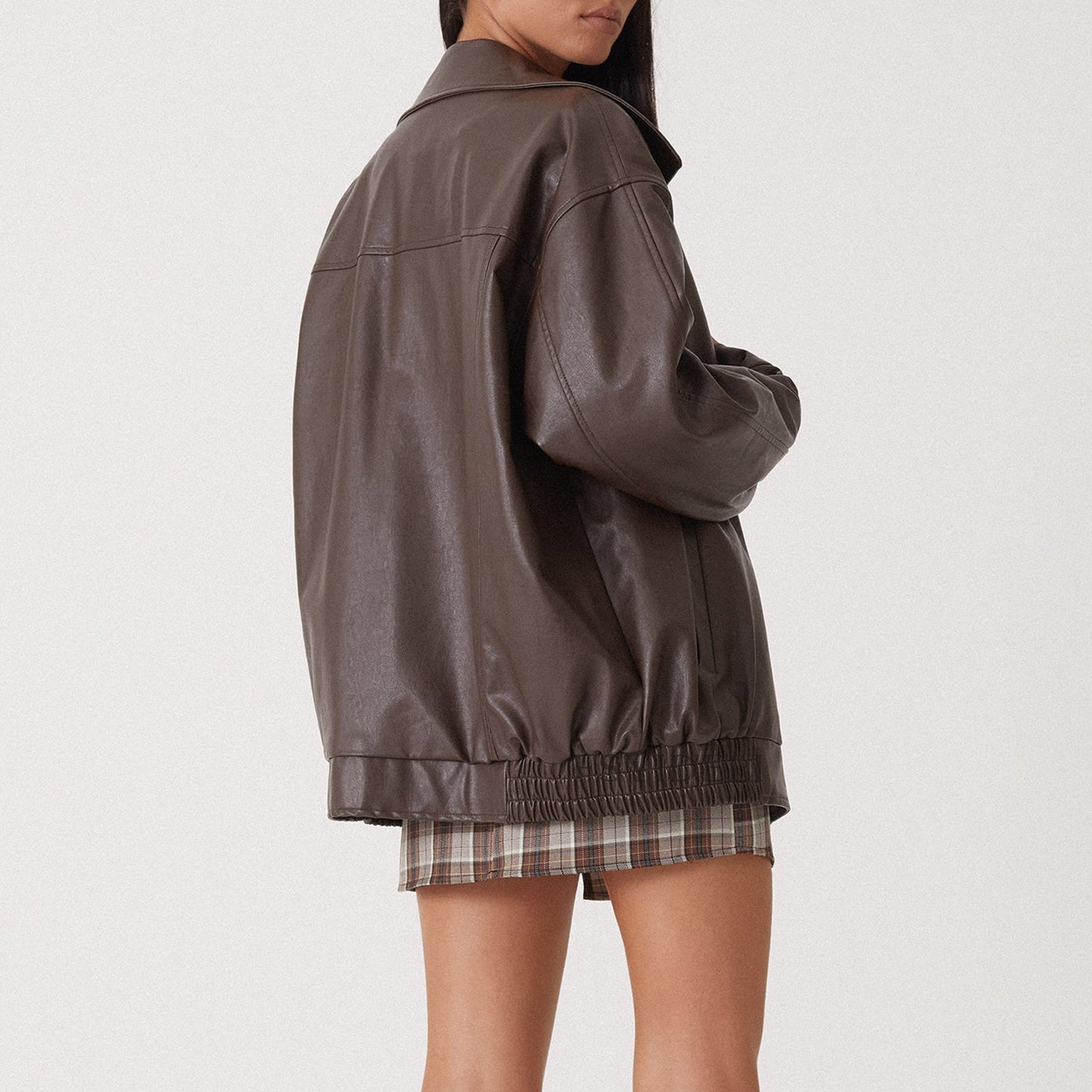 Leather Coat Locomotive Style Top For Women's