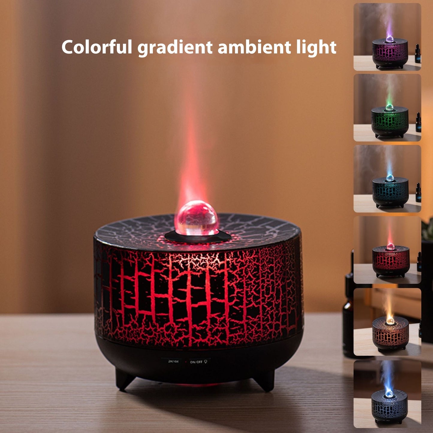 Colorful Simulation Flame Beads Aroma Diffuser Air Humidifier Aesthetic Air Purifier