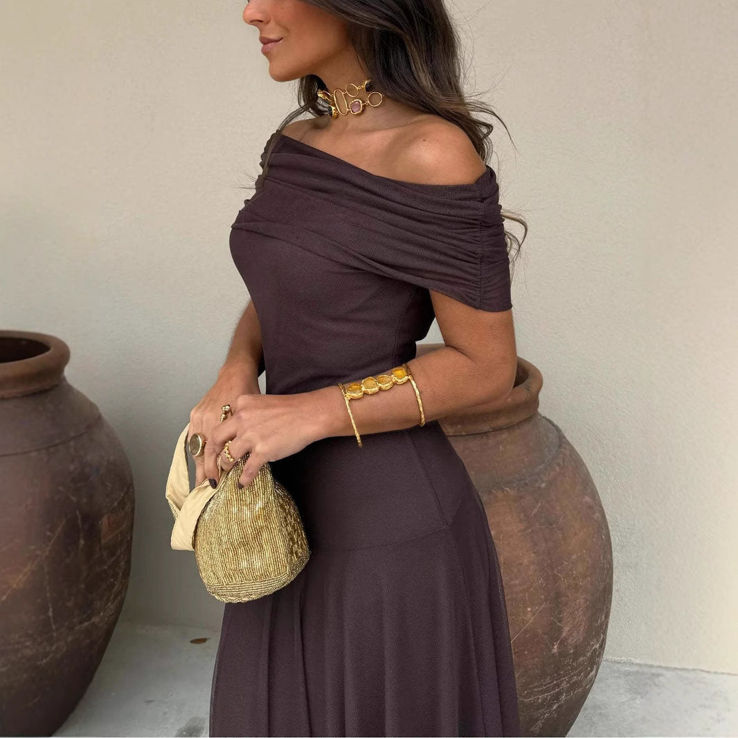Tube Top Mesh Slim Fit Patchwork Temperament Dress