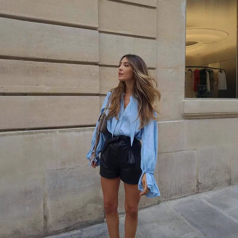 Long Sleeve Shirt Lapel Casual Loose Top