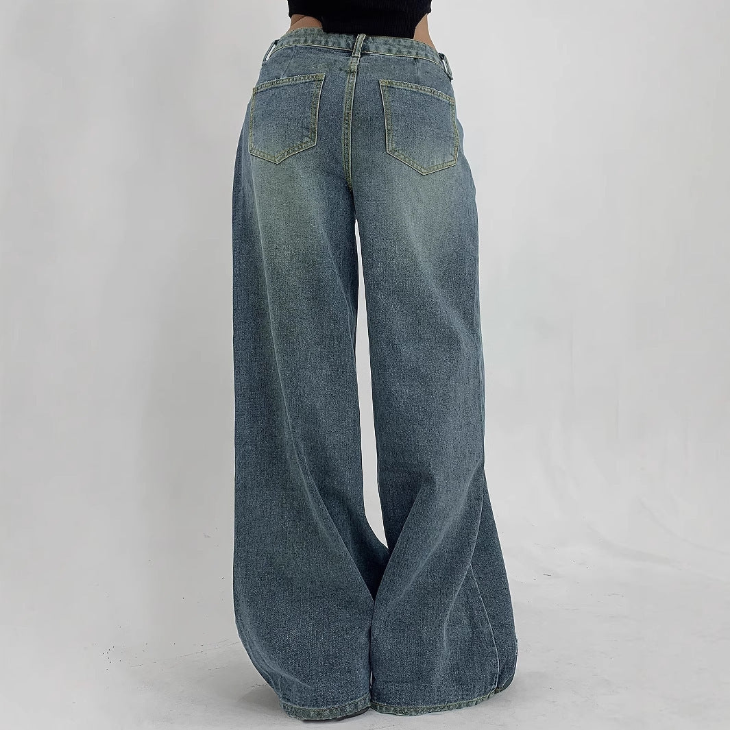 American Wide Leg Super Long Mop Jeans
