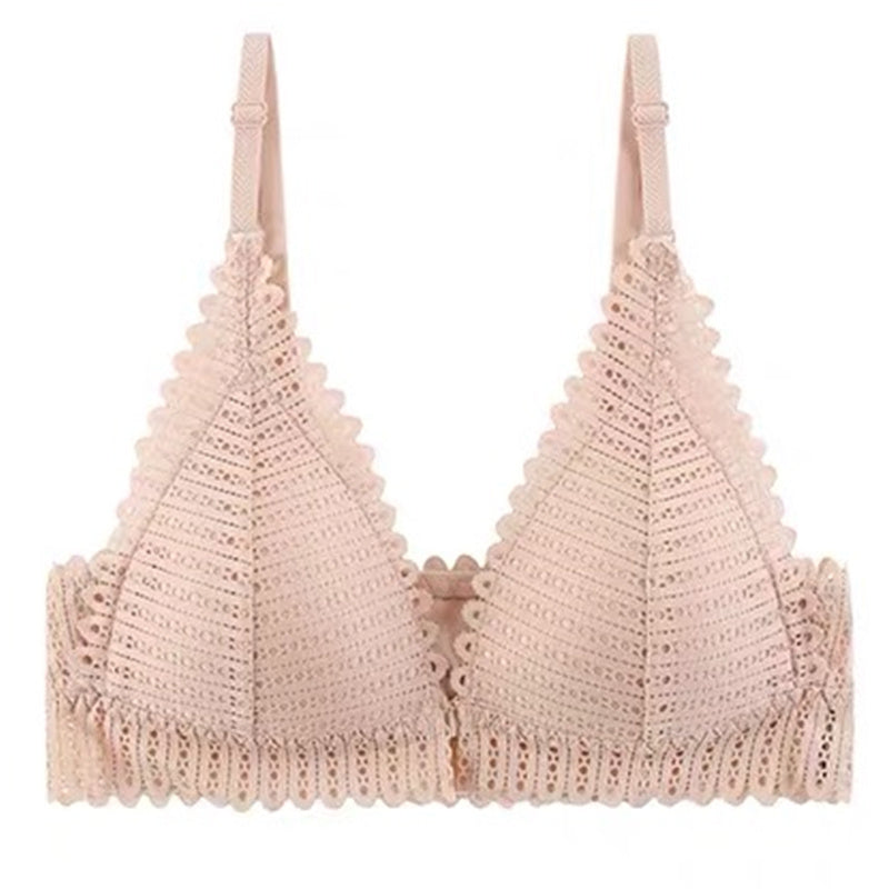 Lace Bralette - Elegant Comfort Gathering bra thin cup back bra