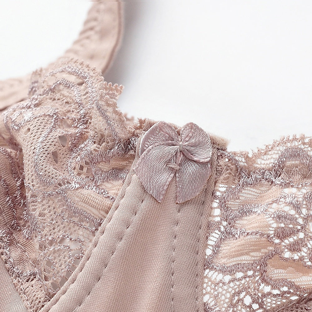 Elegant Lace Full Coverage Bra - Comfortable Underwire Lingerie Sexy Lace Ultra-Thin Bra