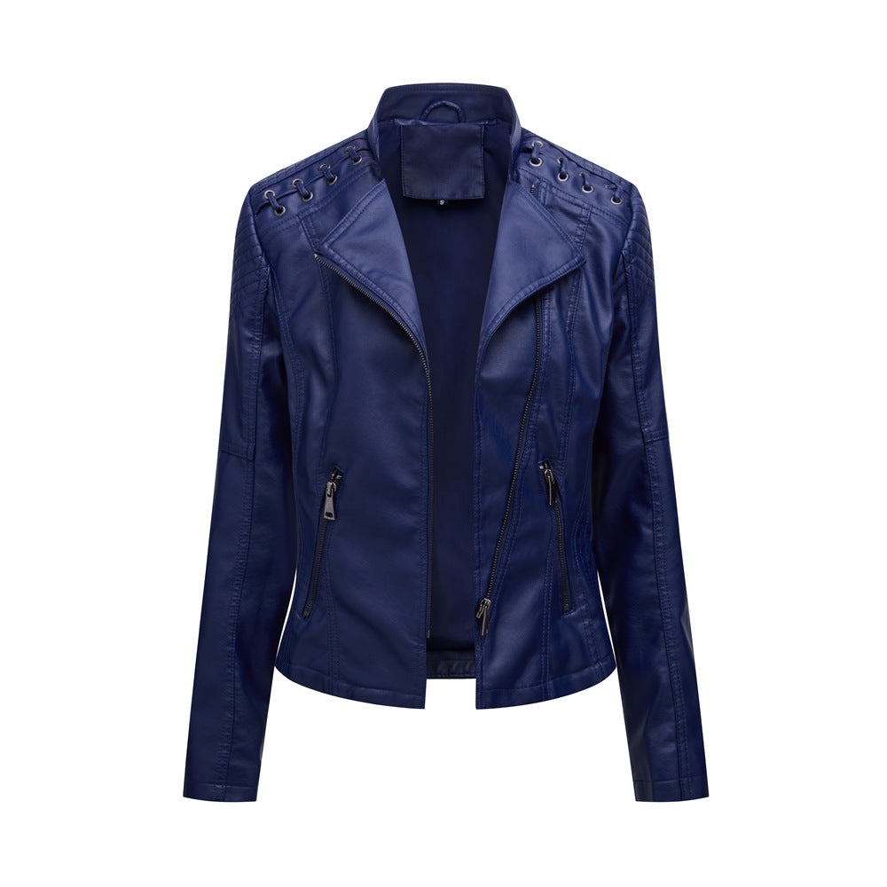 Leather Jackets Women's Short Jackets Slim Thin Leather Jackets Ladies Motorcycle Suits For Women's