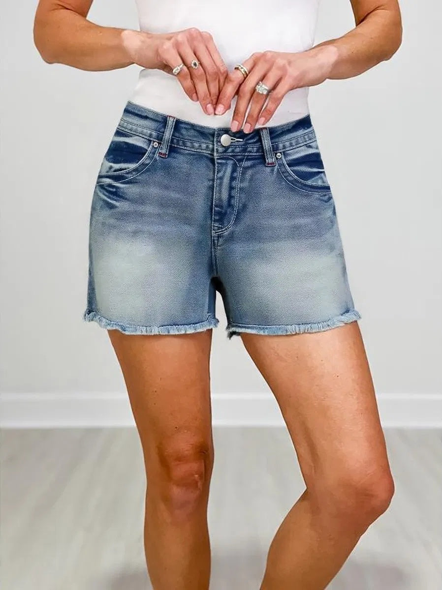 Mid-Rise Relaxed Loose Fit Jeans 3D Wrinkle Whiskering Vintage-Wash Full-Length Denim For All Seasons