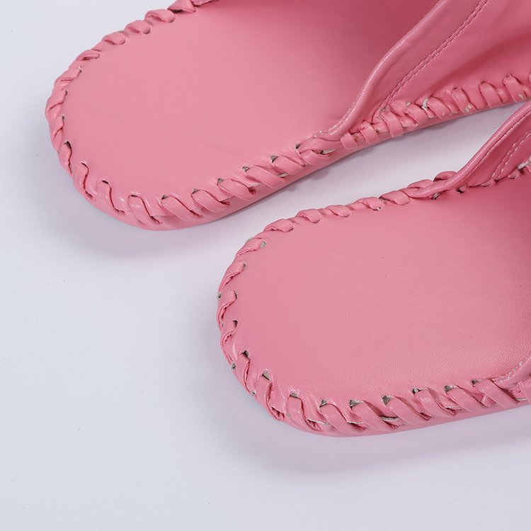 Cozy Pop Slides – Vibrant, Comfy & Ready to Lounge Women's Fashion Flat Hand-sewn Bottom Slippers
