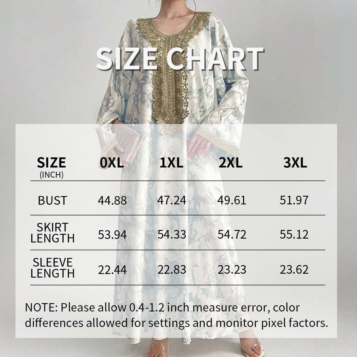 Bohemian Embroidered Printed V-Neck Maxi Dress, Long Sleeve Loose Fit Casual Plus Size Dress