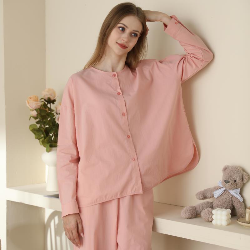 Soft & Cozy Solid Color Pajama Set Women's Korean-style Pajamas Simple Style Cute Sweet Long Sleeve