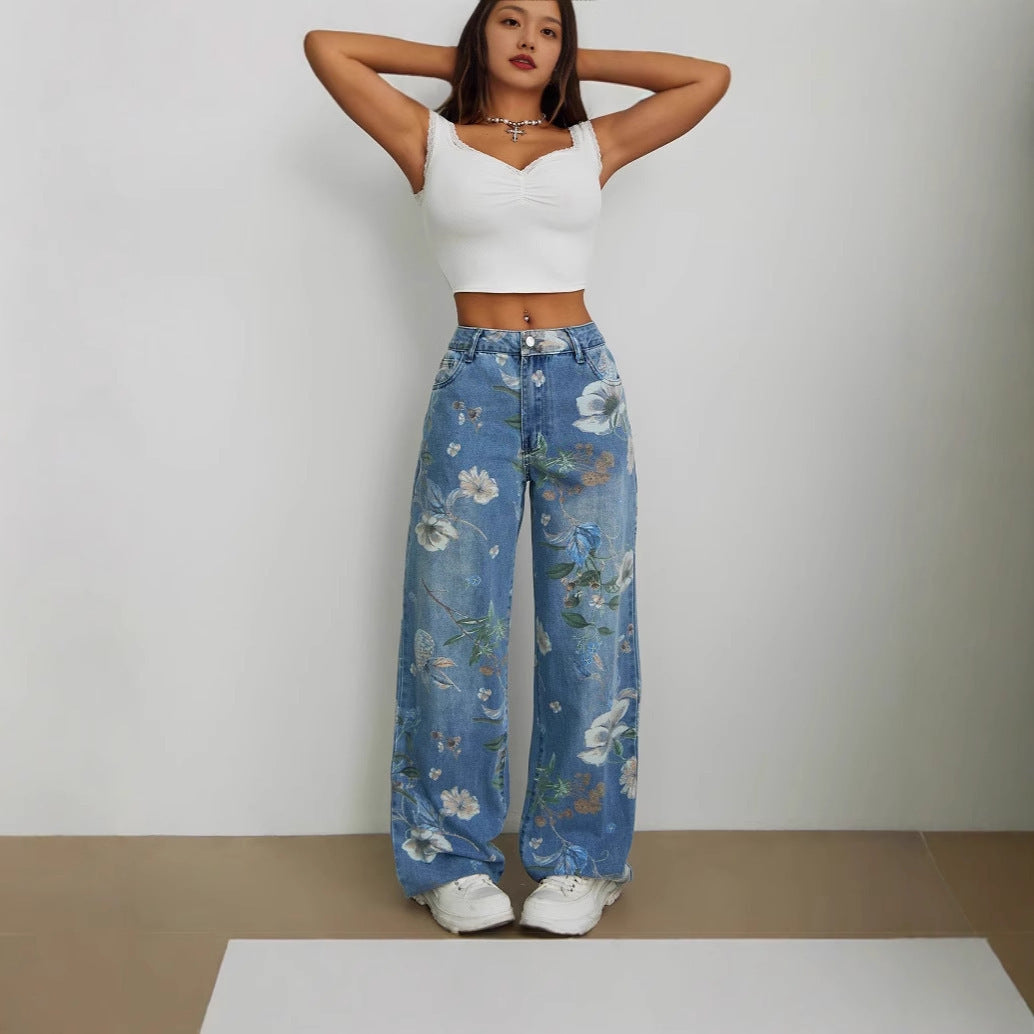 Street Trend Loose Straight Leg Wide Leg Pants