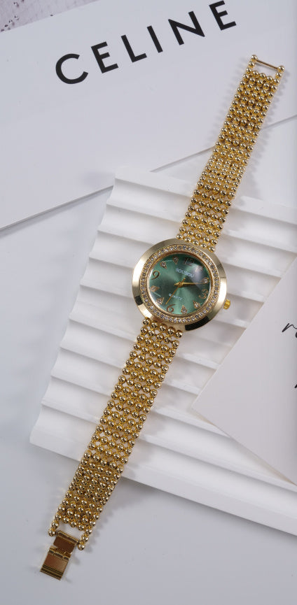Steel Belt Quartz Sports Watch For Women's