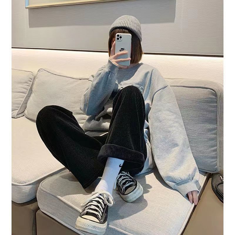 Velvi Stretch Lounge Pants – Effortless Comfort, Luxe Texture Chenille Short Wide Leg Pants Women's Straight Pants