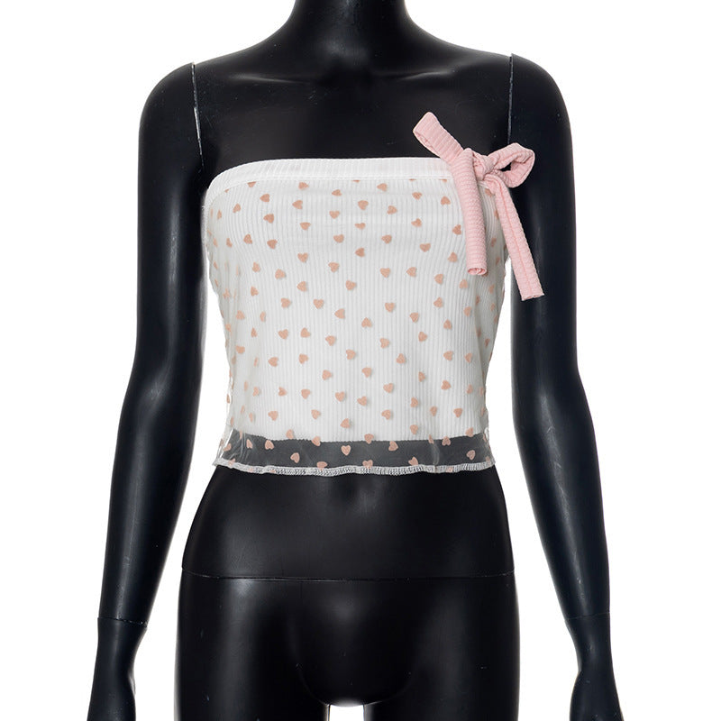 Mesh Top All-matching Slim Fit Slimming Crop Top For Women's