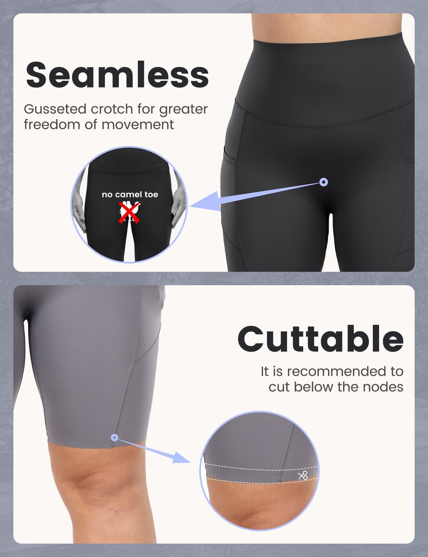 Shorts For Women With Pockets, Tummy Control High Waist Biker Yoga Athletic Belly-Contracting Spandex Yoga Shorts