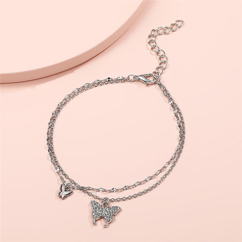 Elegant Delicate Butterfly Charm Anklet Netflix Fashion Airy Charm