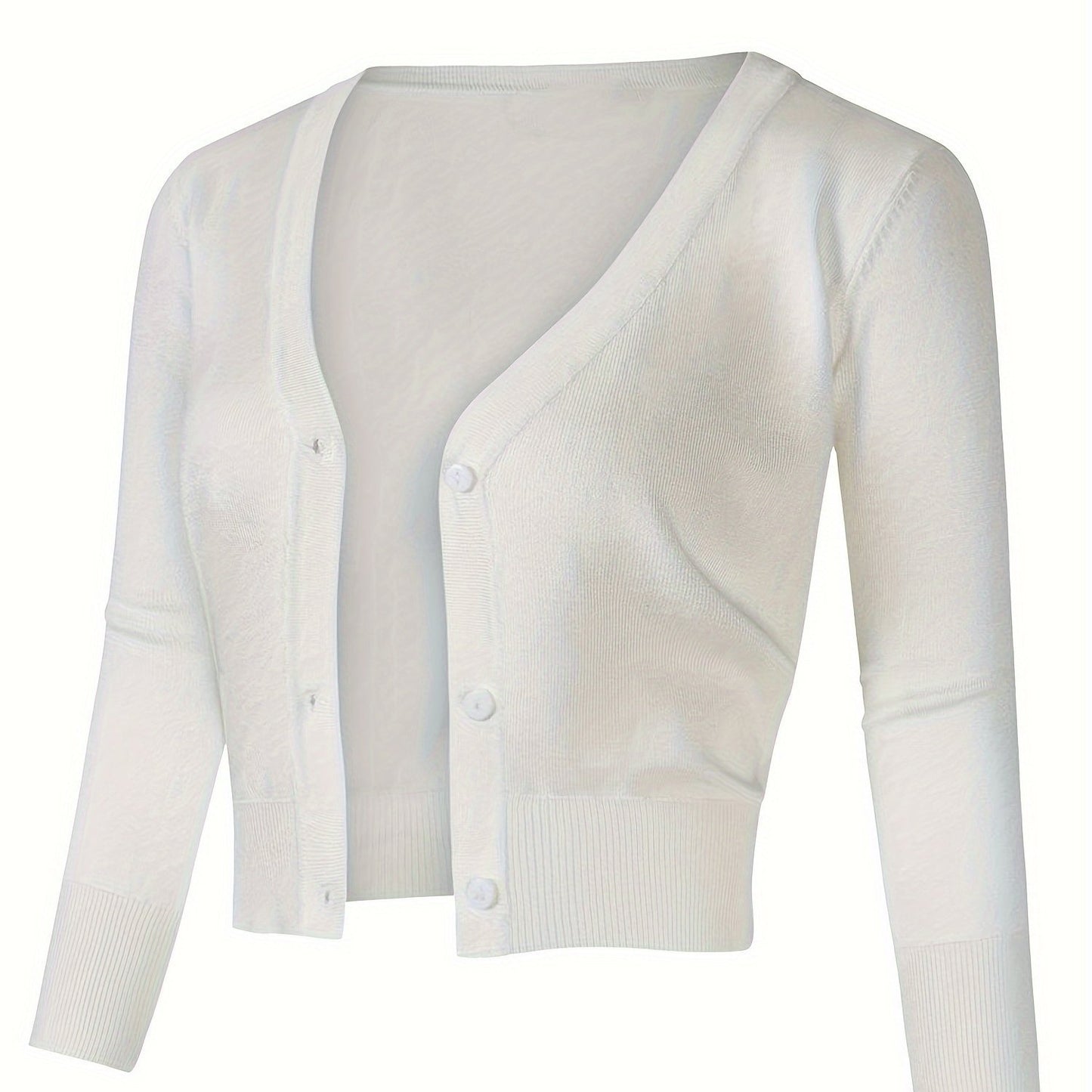 Solid Color Button Up Front Woolen Sweater For Casual Wear