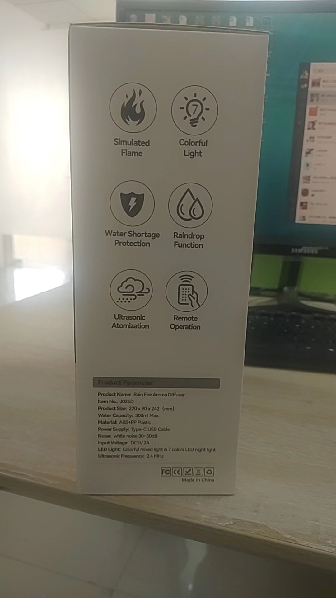 Rain Cloud Fire Humidifier Water Drip 2025 Rain Water Diffuser Fire Flame Humidifier Aroma Diffuser