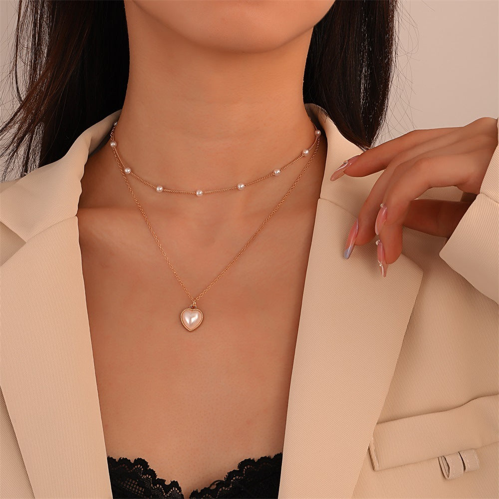 Pearl Necklace Double Layer Simple Women's
