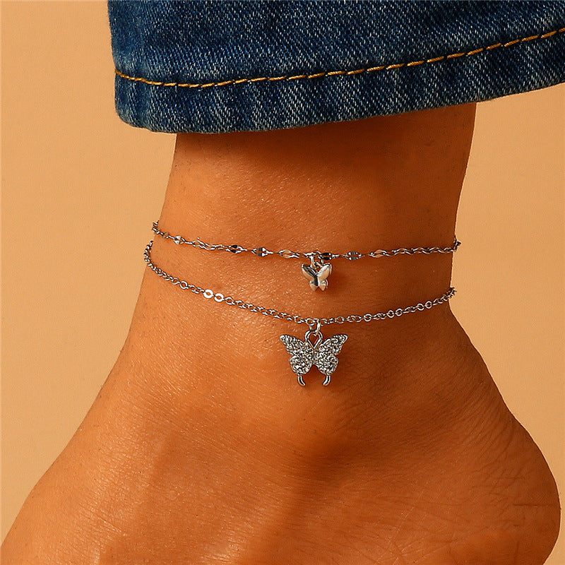 Elegant Delicate Butterfly Charm Anklet Netflix Fashion Airy Charm