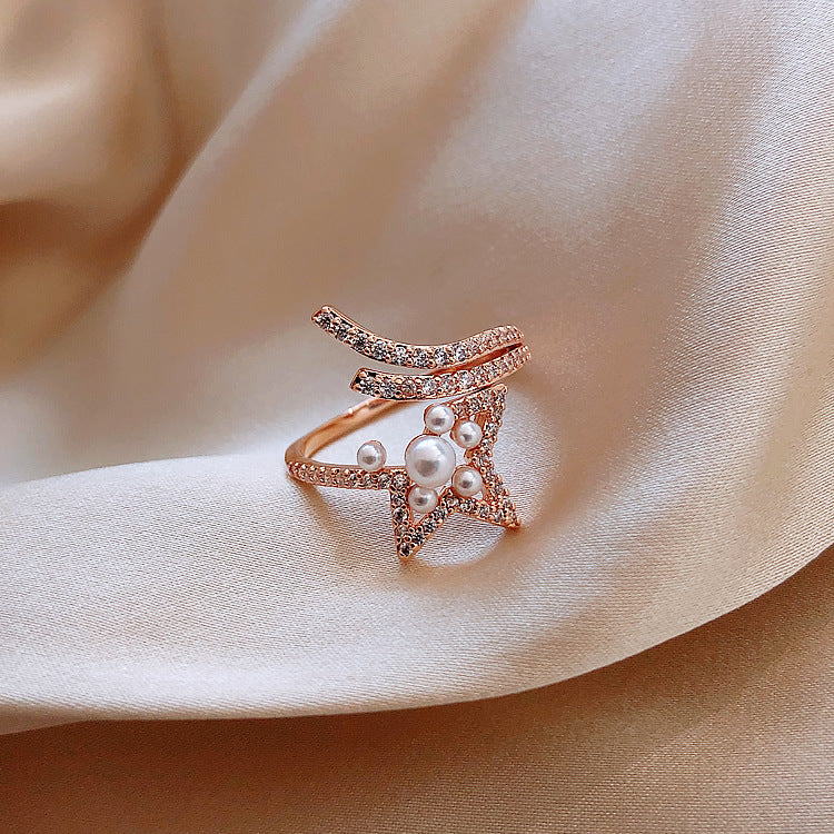 Woven Twist Net Celebrity Ring Women