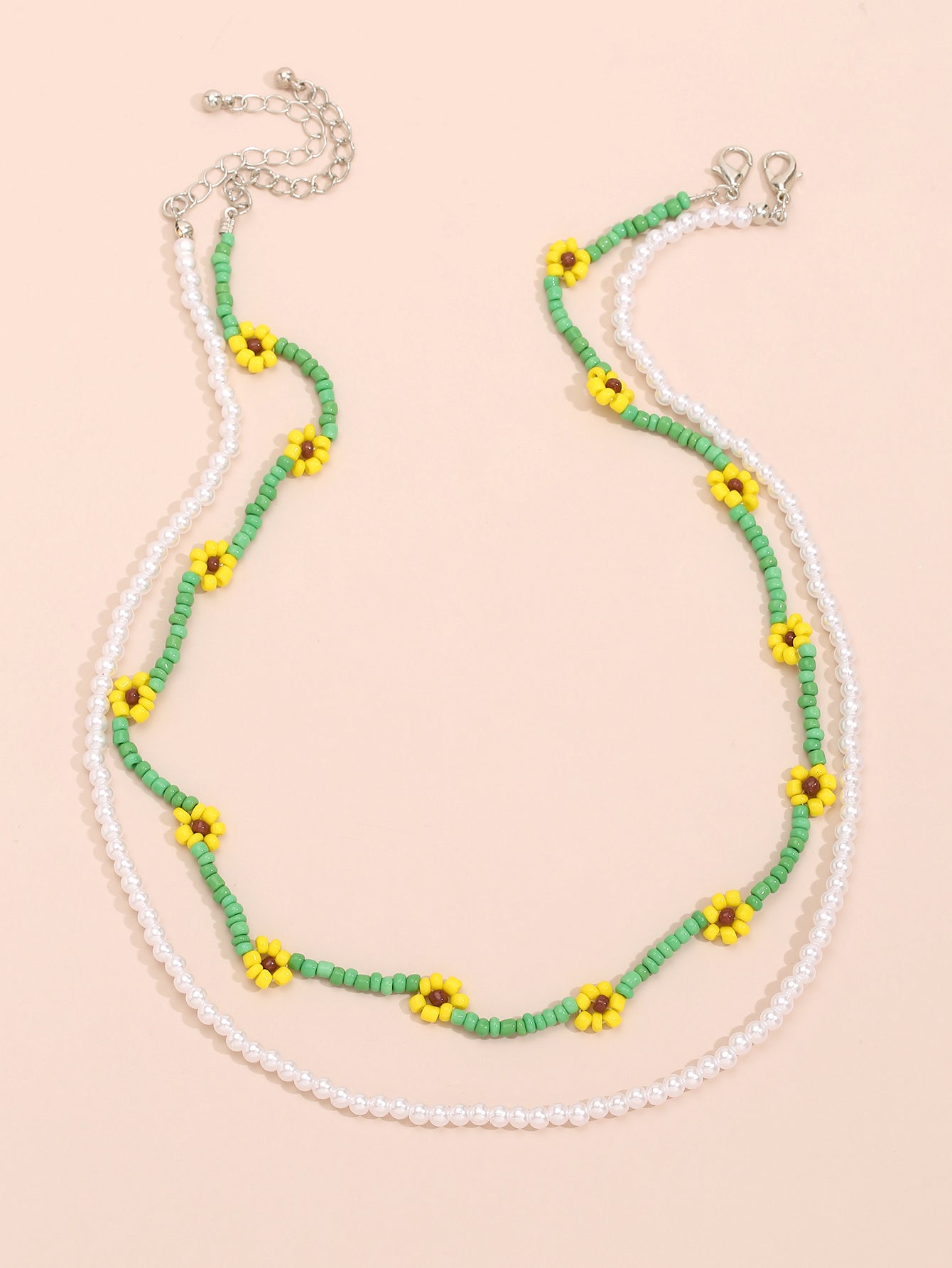 Fashionable Simple Irregular Double All-match Necklace For Women's